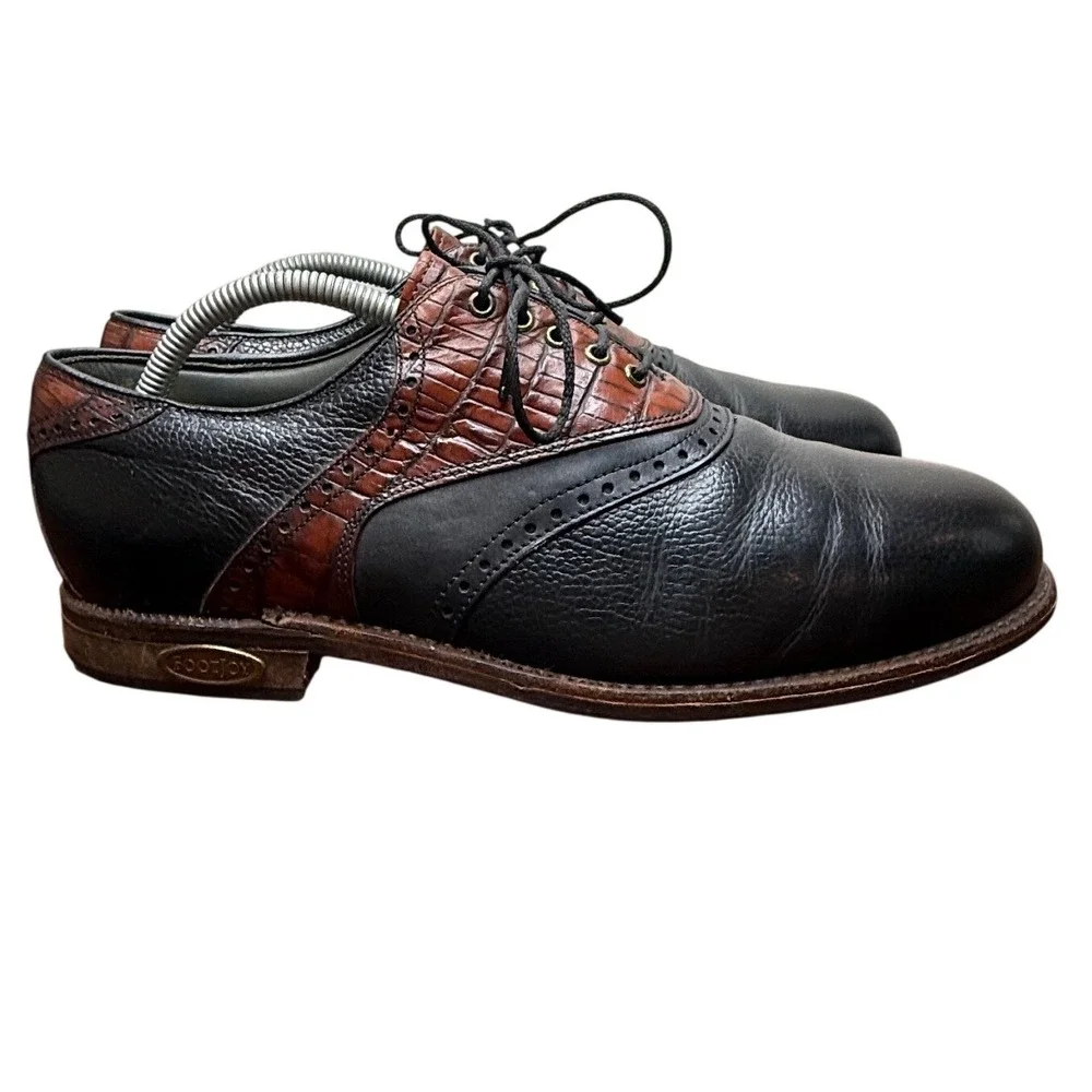 FootJoy Premiere Classics Dry 9.5 D Golf Shoes Wingtip Black Brown 50487 USA